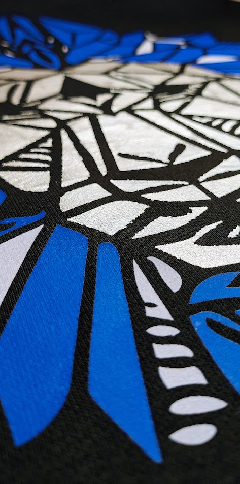 GOD x Teams Detroit Lions Silver Metallic V Neck T-Shirt