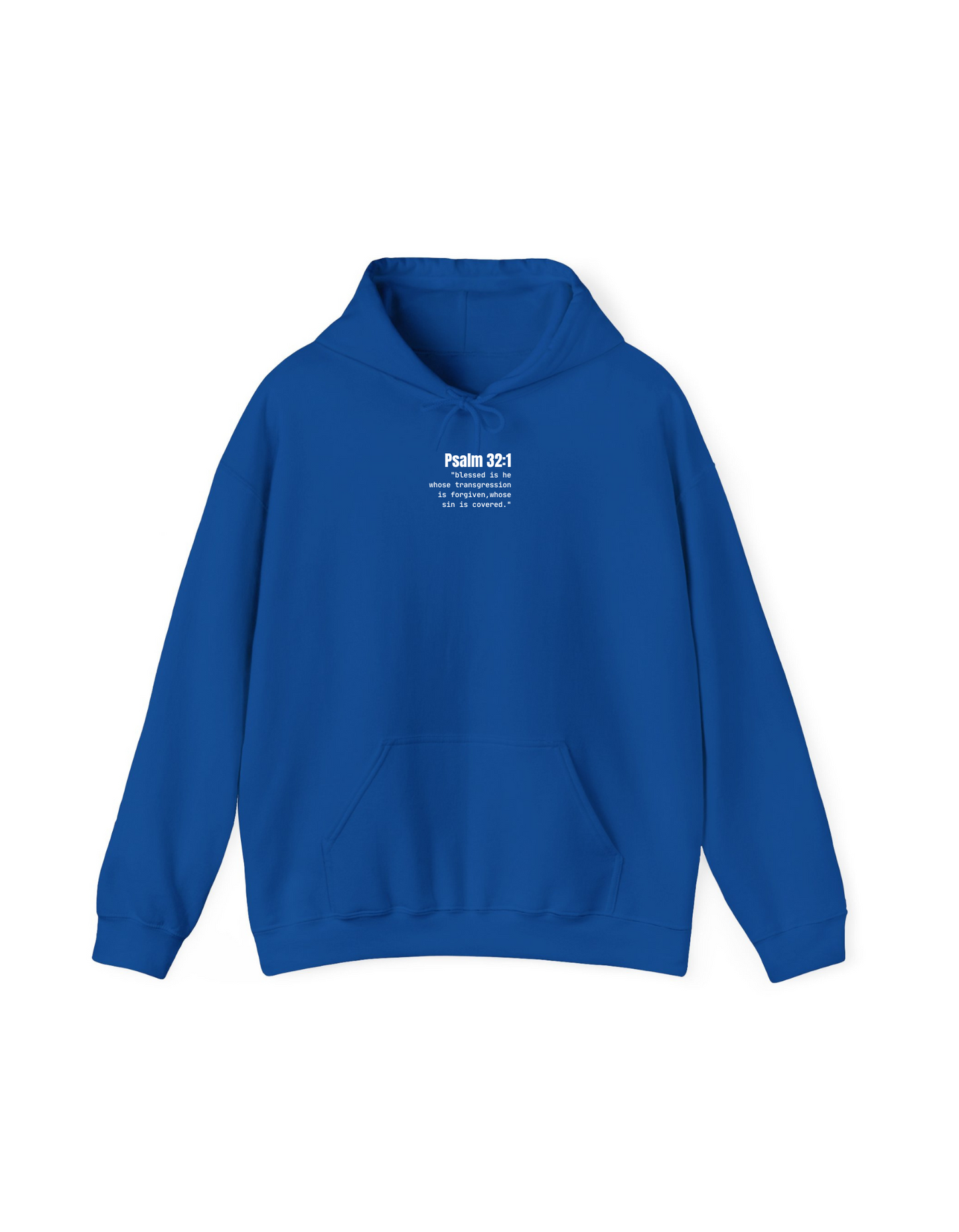 COVERED PSALM 32:1 TYPEWRITER SCRIPTURE HOODIE