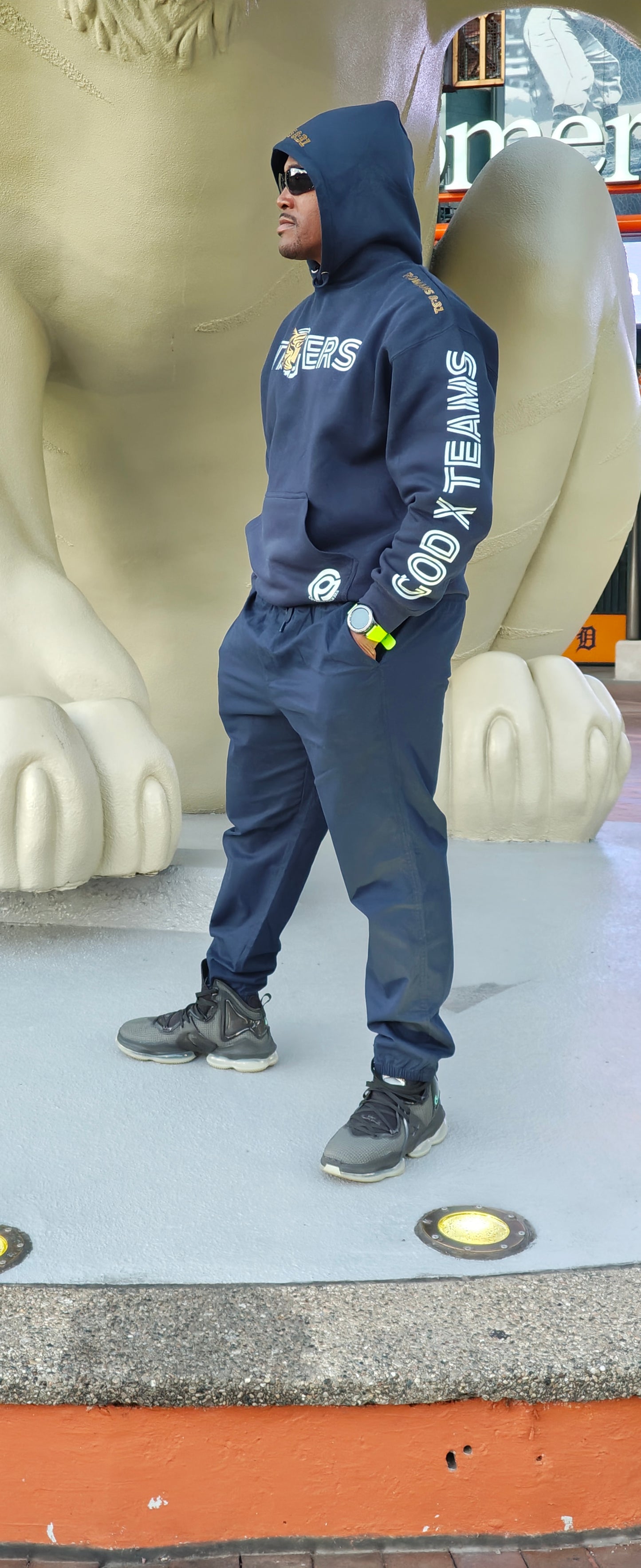 GOD x Teams Detroit Tigers Gold Metallic Premium Hoodie