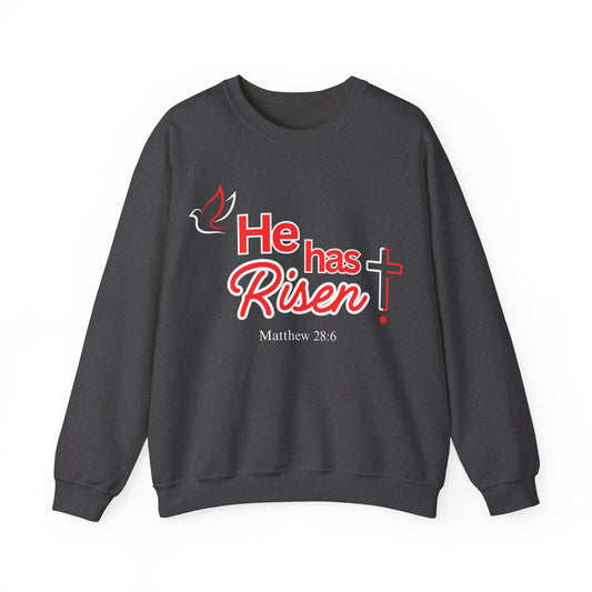 He Has Risen Unisex Crewneck "Matthew 28:6"