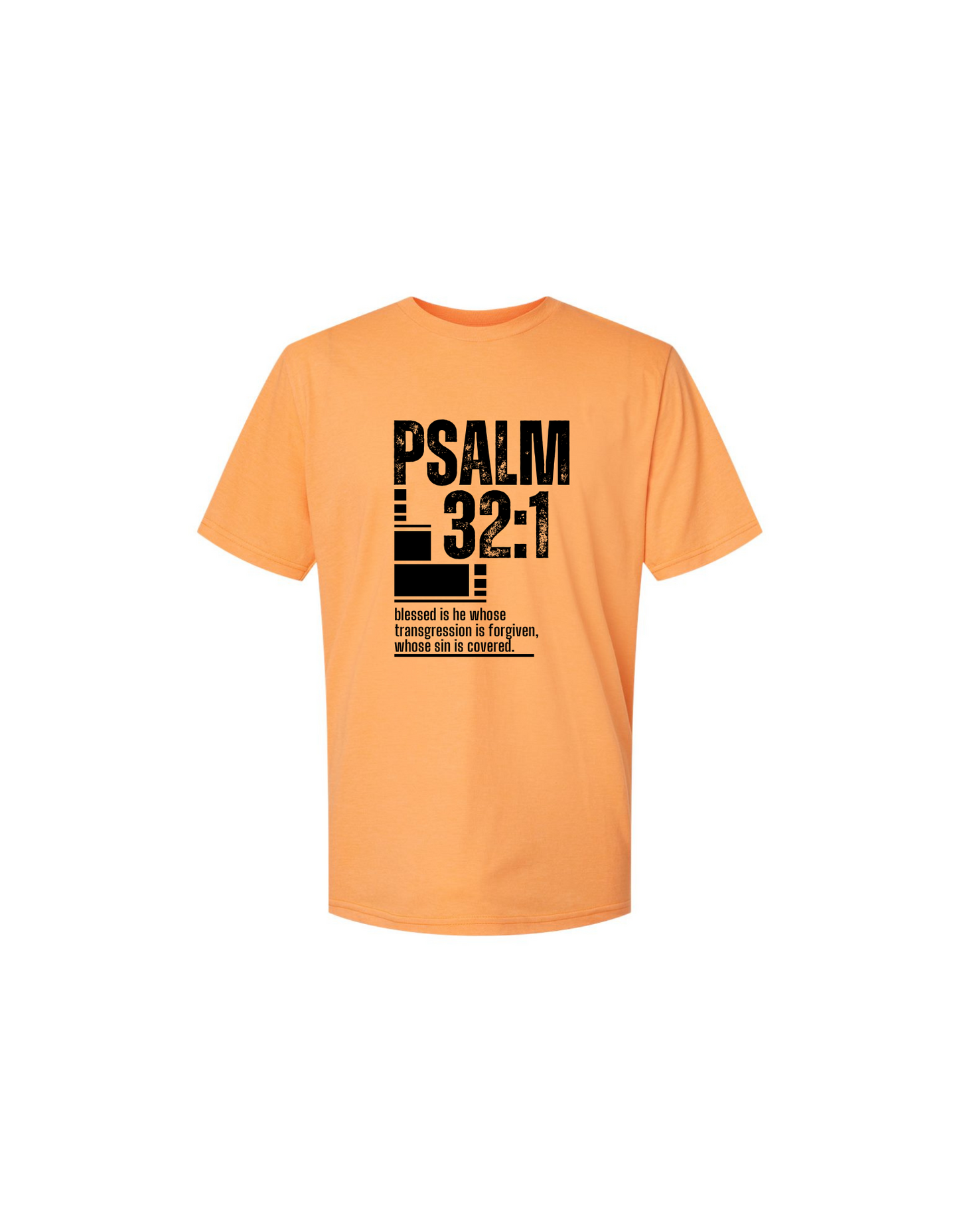 PSALM 32:1 LARGE SCRIPTURE T-SHIRT "BLACK LOGO"