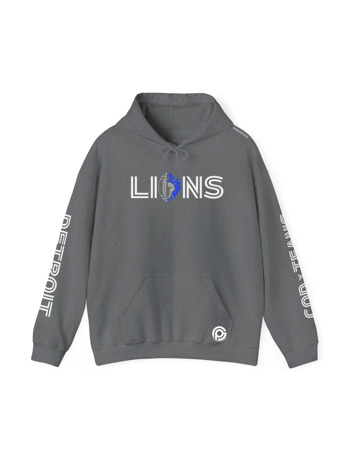 GOD x Teams Detroit Lions Silver Metallic Premium Hoodie 3D Print