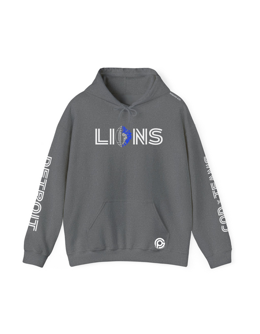 GOD x Teams Detroit Lions Silver Metallic Premium Hoodie 3D Print