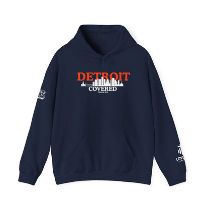 Detroit Skyline COVERED Psalm 32:1 HOODIE