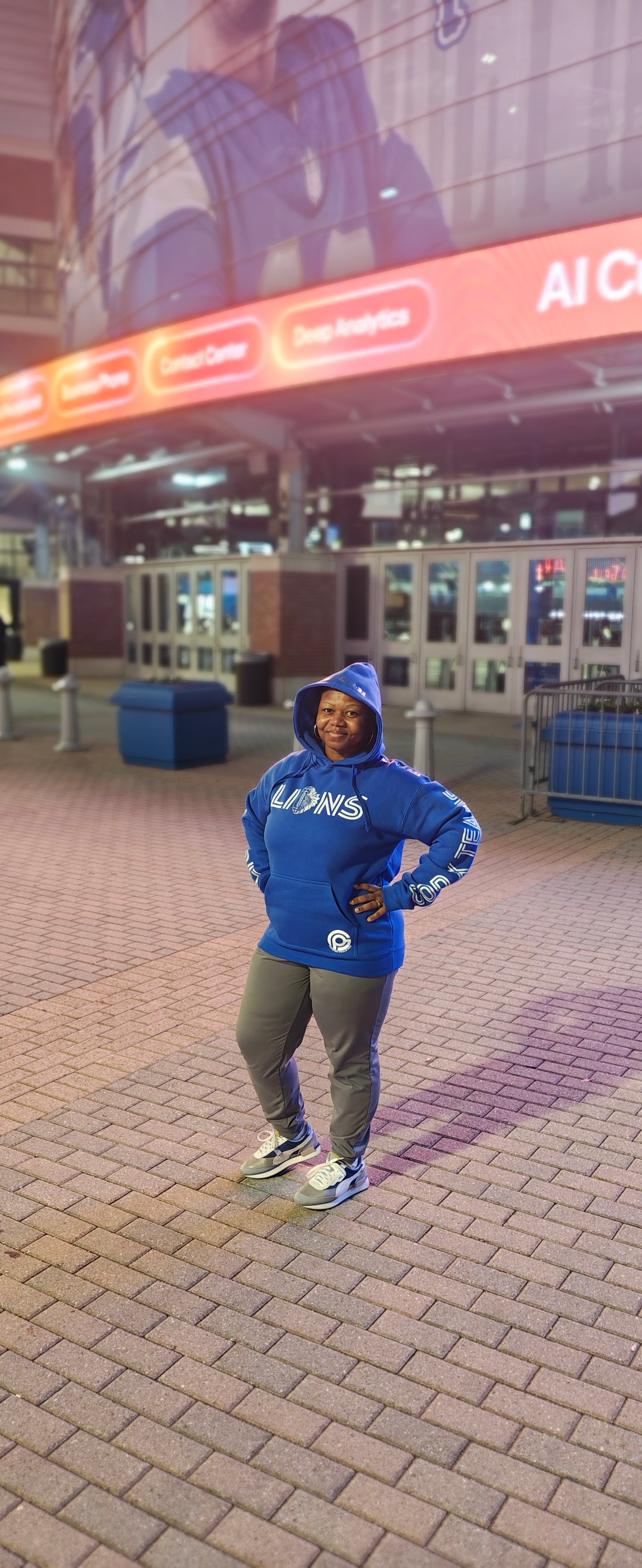 GOD x Teams Detroit Lions Silver Metallic Premium Hoodie