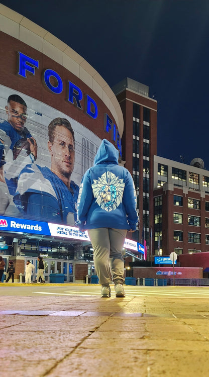GOD x Teams Detroit Lions Silver Metallic Premium Hoodie