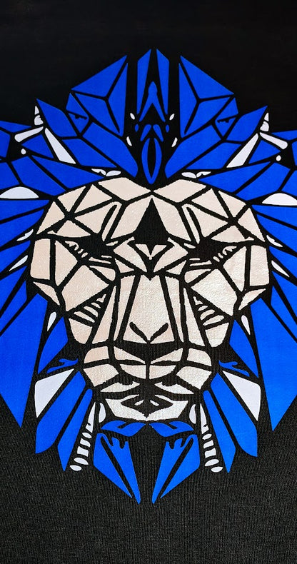 GOD x Teams Detroit Lions Silver Metallic V Neck T-Shirt