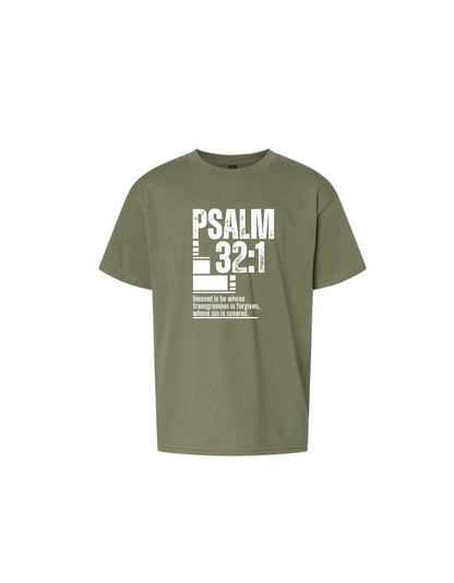 KIDS PSALM 32:1 LARGE SCRIPTURE T-SHIRT