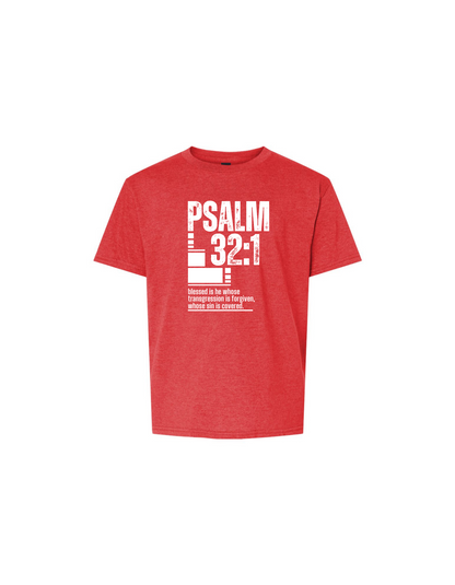 KIDS PSALM 32:1 LARGE SCRIPTURE T-SHIRT