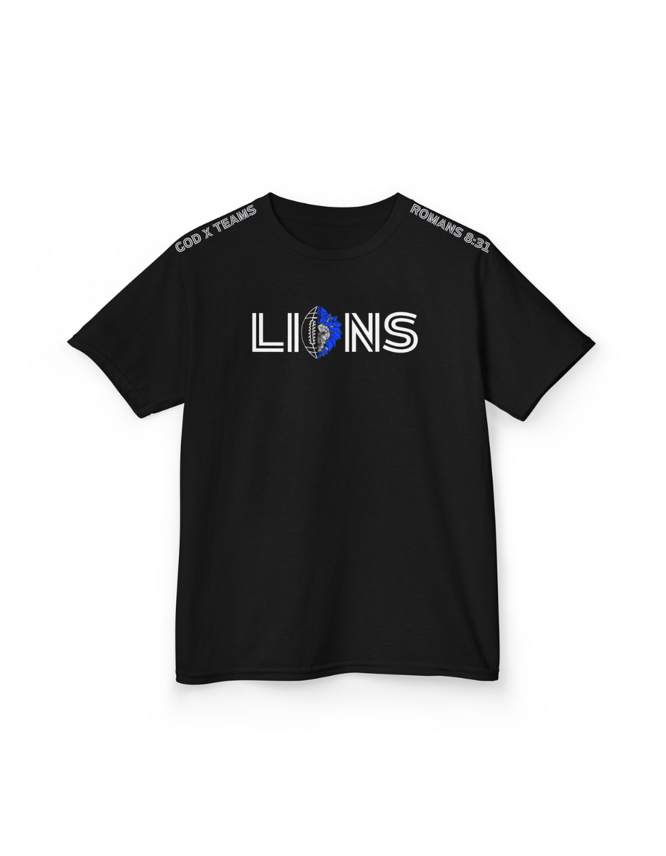 Kids GOD x Teams Detroit Lions Silver Metallic T Shirt