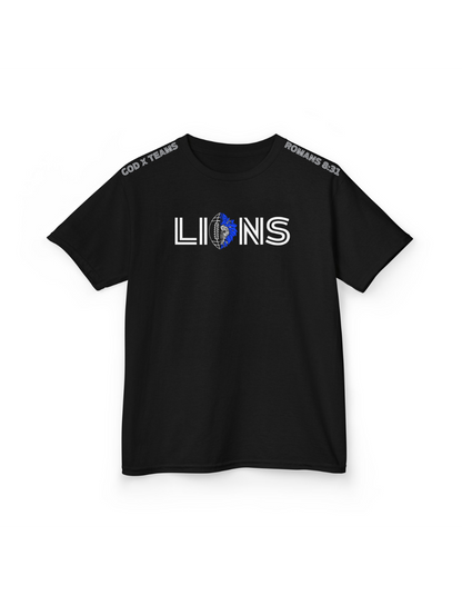 Kids GOD x Teams Detroit Lions Silver Metallic T Shirt