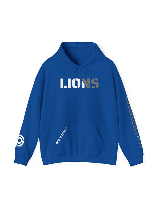 Detroit Lions Two-Toned "GOD X TEAMS" Premium Hoodie