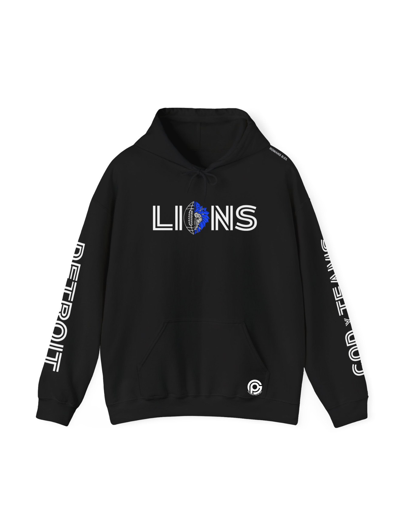 Kids GOD x Teams Detroit Lions Silver Metallic Premium Hoodie