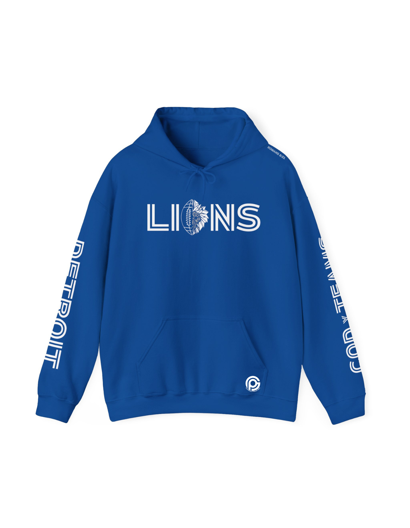 GOD x Teams Detroit Lions Silver Metallic Premium Hoodie