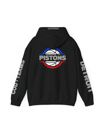 GOD x Teams Detroit Pistons Silver Metallic Premium Hoodie