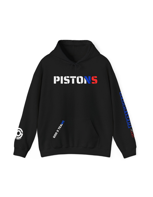 Detroit Pistons Two-Toned "GOD X TEAMS" Premium Hoodie