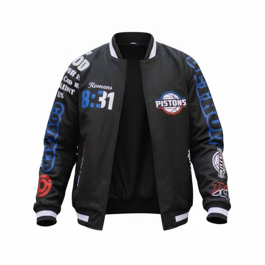 GOD x Teams Detroit Pistons Varsity Edition Jacket