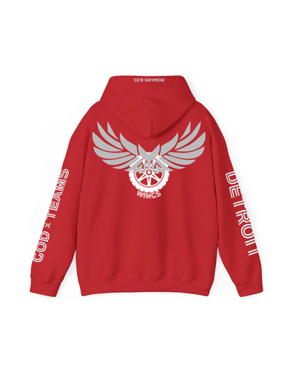 GOD x Teams Detroit Red Wings Silver Metallic Premium Hoodie