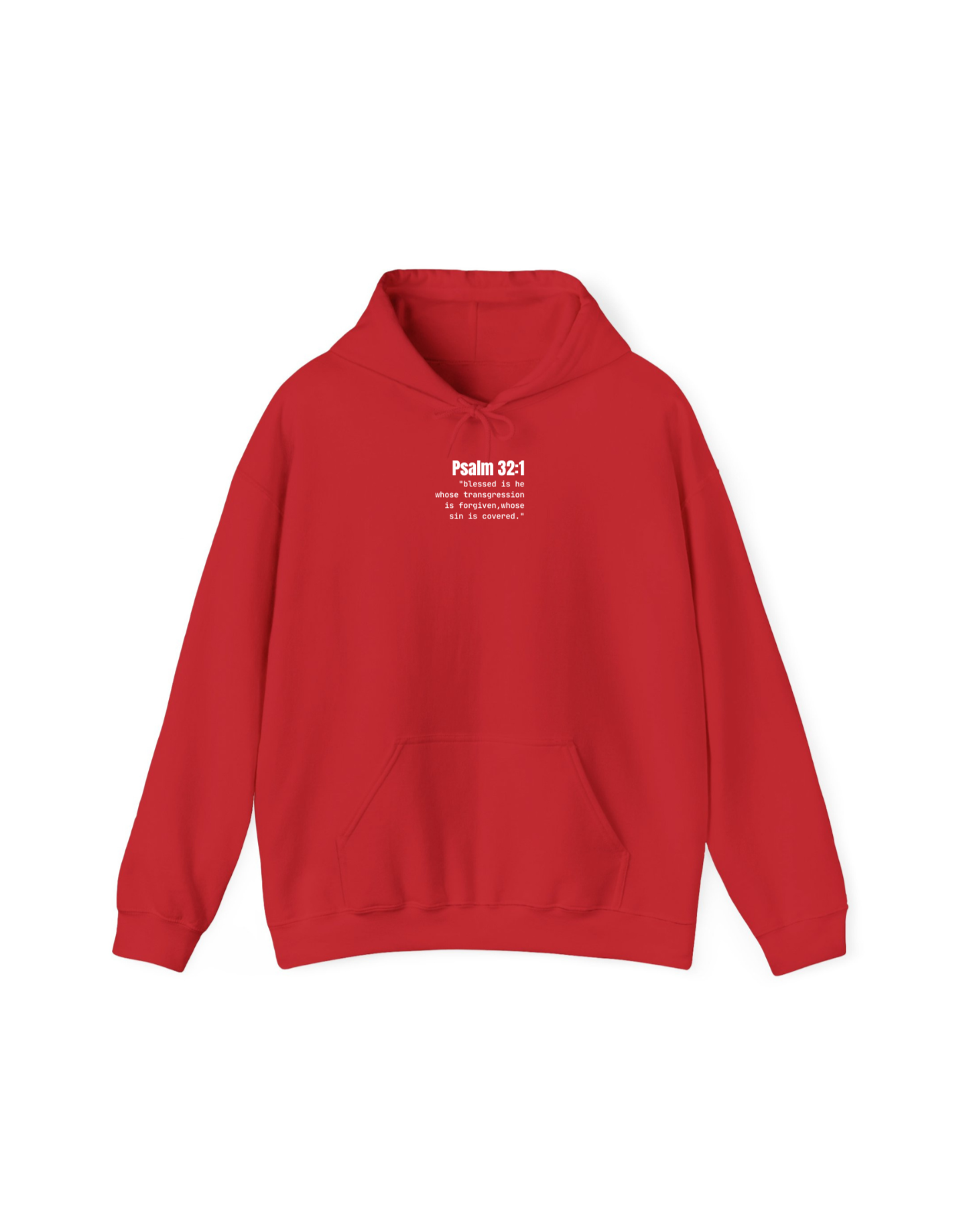 COVERED PSALM 32:1 TYPEWRITER SCRIPTURE HOODIE