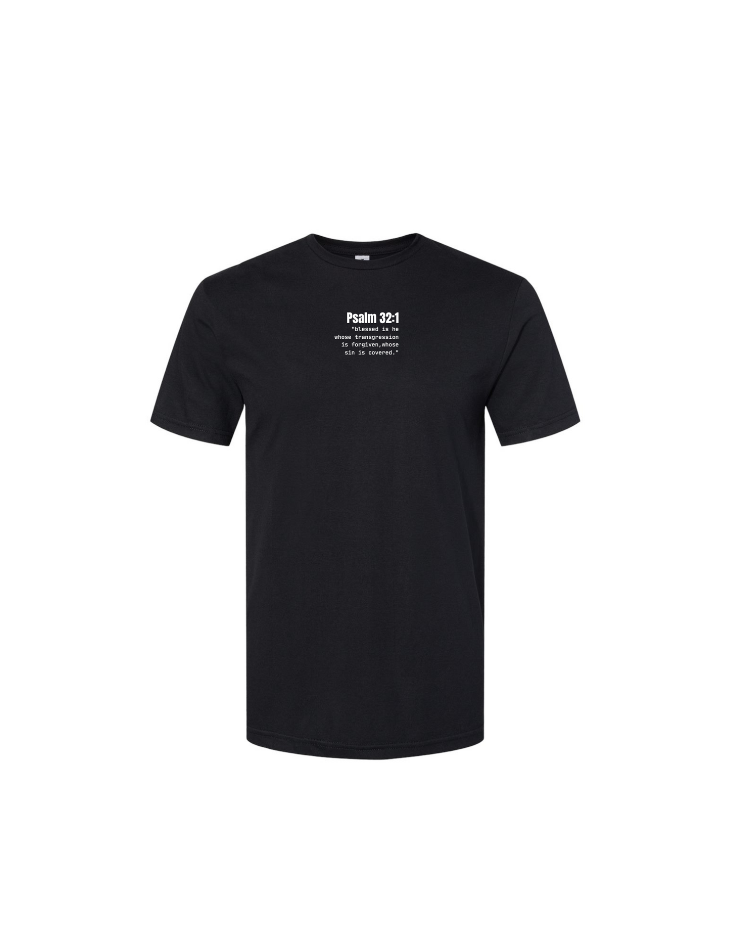 PSALM 32:1 TYPEWRITER SCRIPTURE T-SHIRT