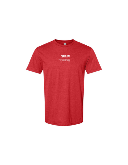 PSALM 32:1 TYPEWRITER SCRIPTURE T-SHIRT