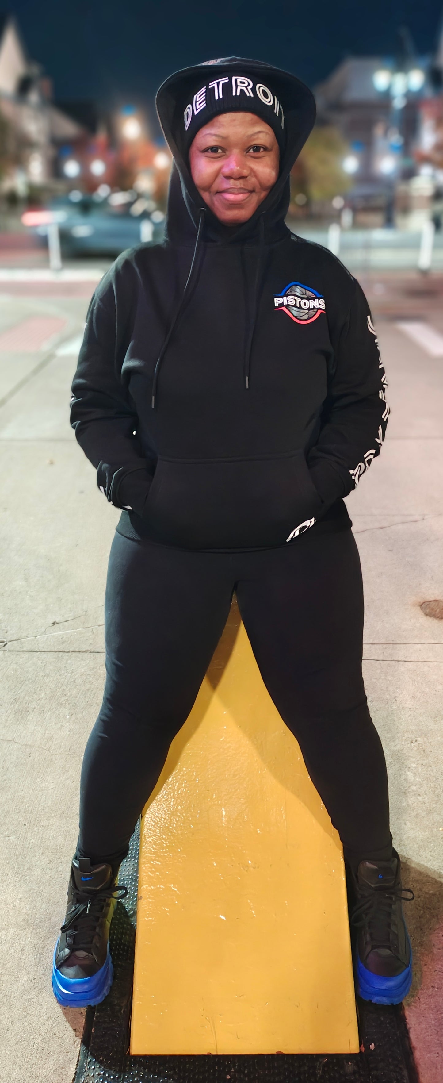 GOD x Teams Detroit Pistons Silver Metallic Premium Hoodie