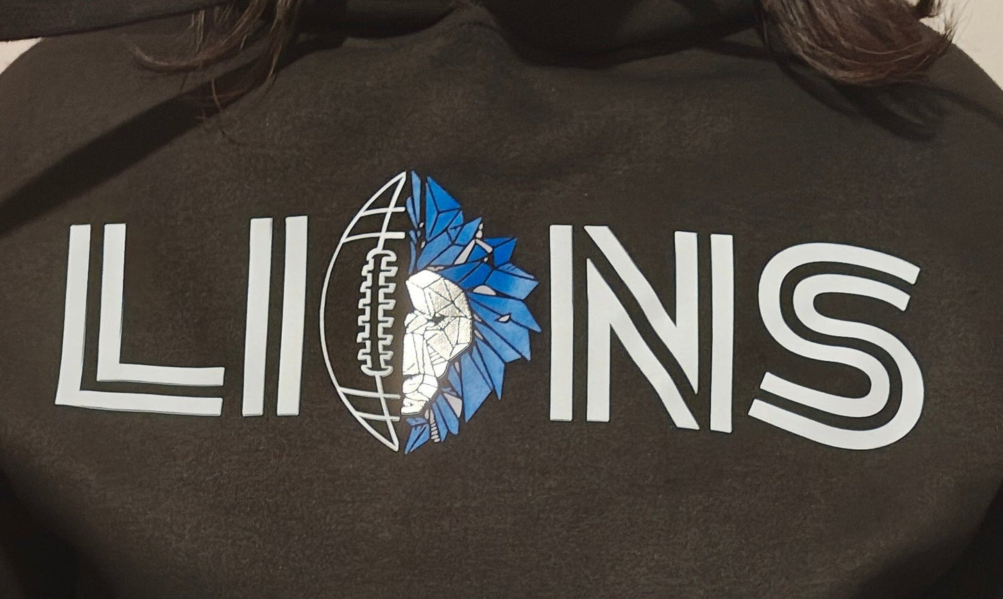 GOD x Teams Detroit Lions Silver Metallic Premium Hoodie