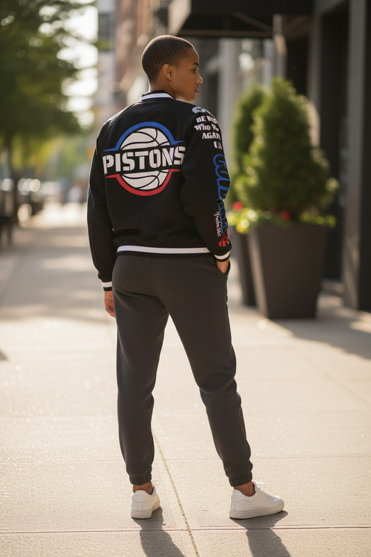 GOD x Teams Detroit Pistons Varsity Edition Jacket