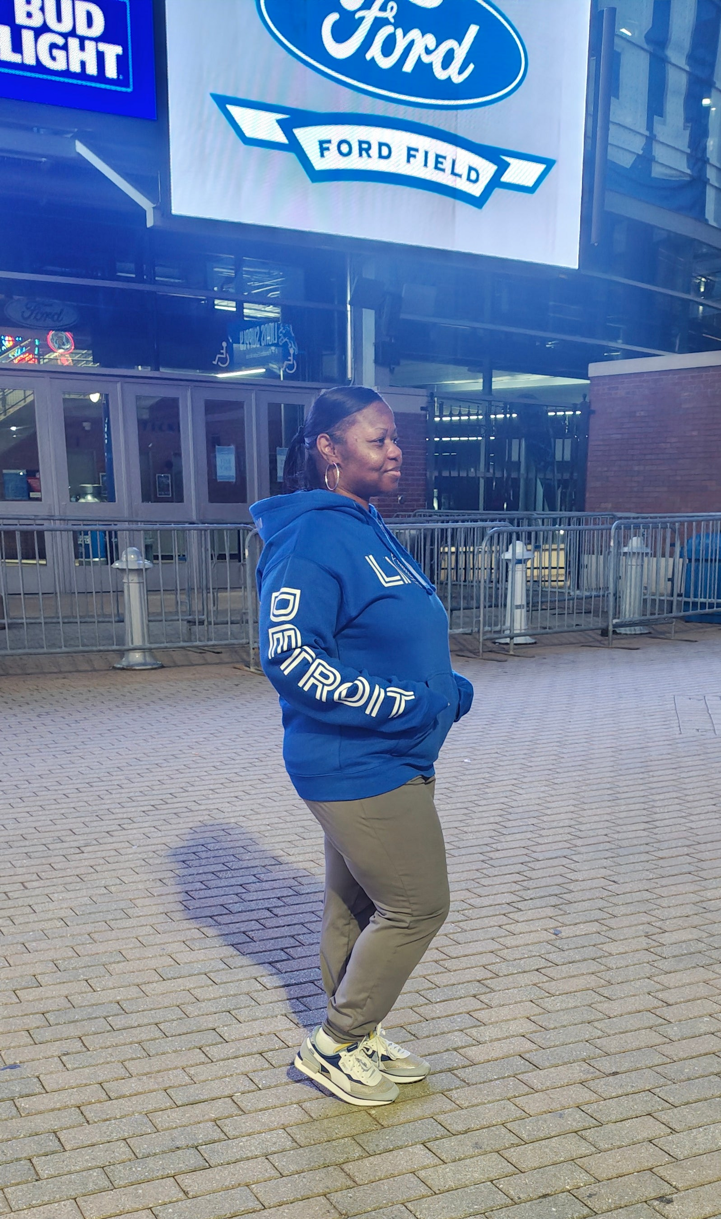 GOD x Teams Detroit Lions Silver Metallic Premium Hoodie