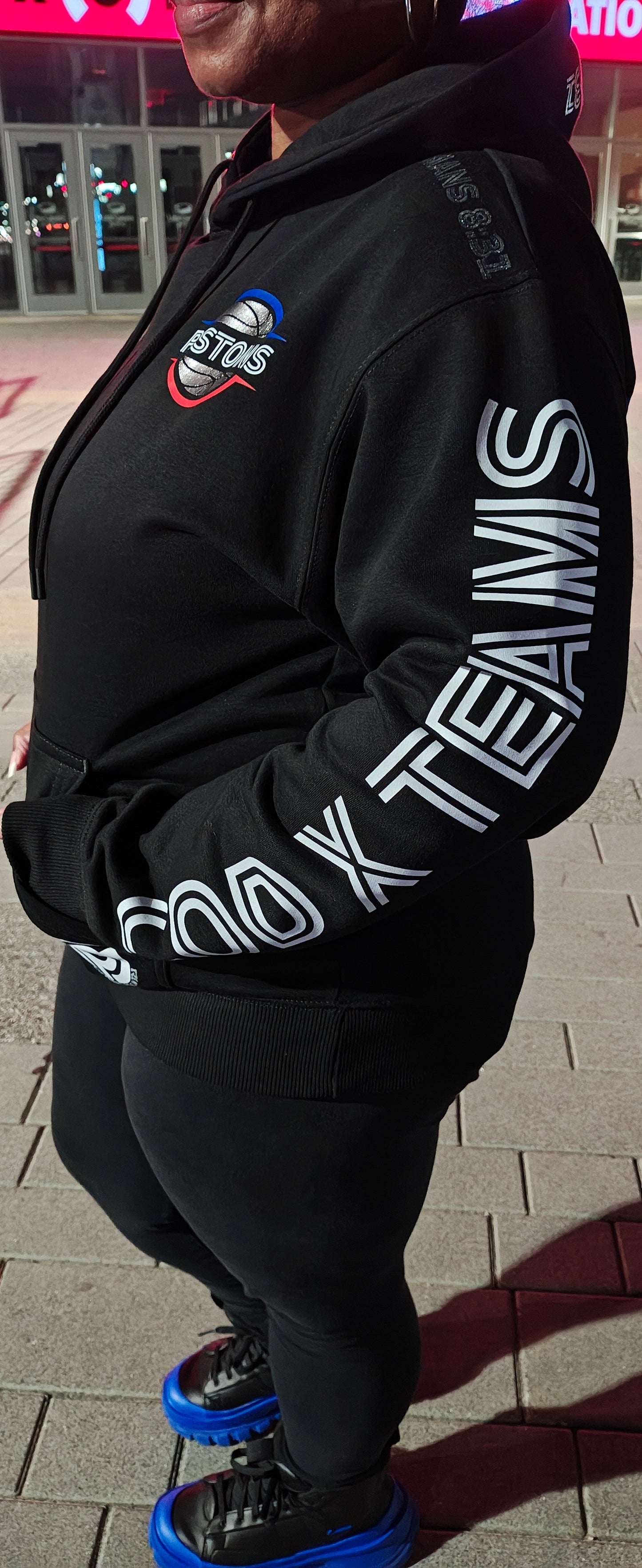 GOD x Teams Detroit Pistons Silver Metallic Premium Hoodie