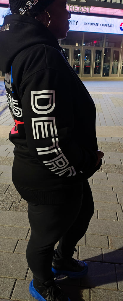 GOD x Teams Detroit Pistons Silver Metallic Premium Hoodie