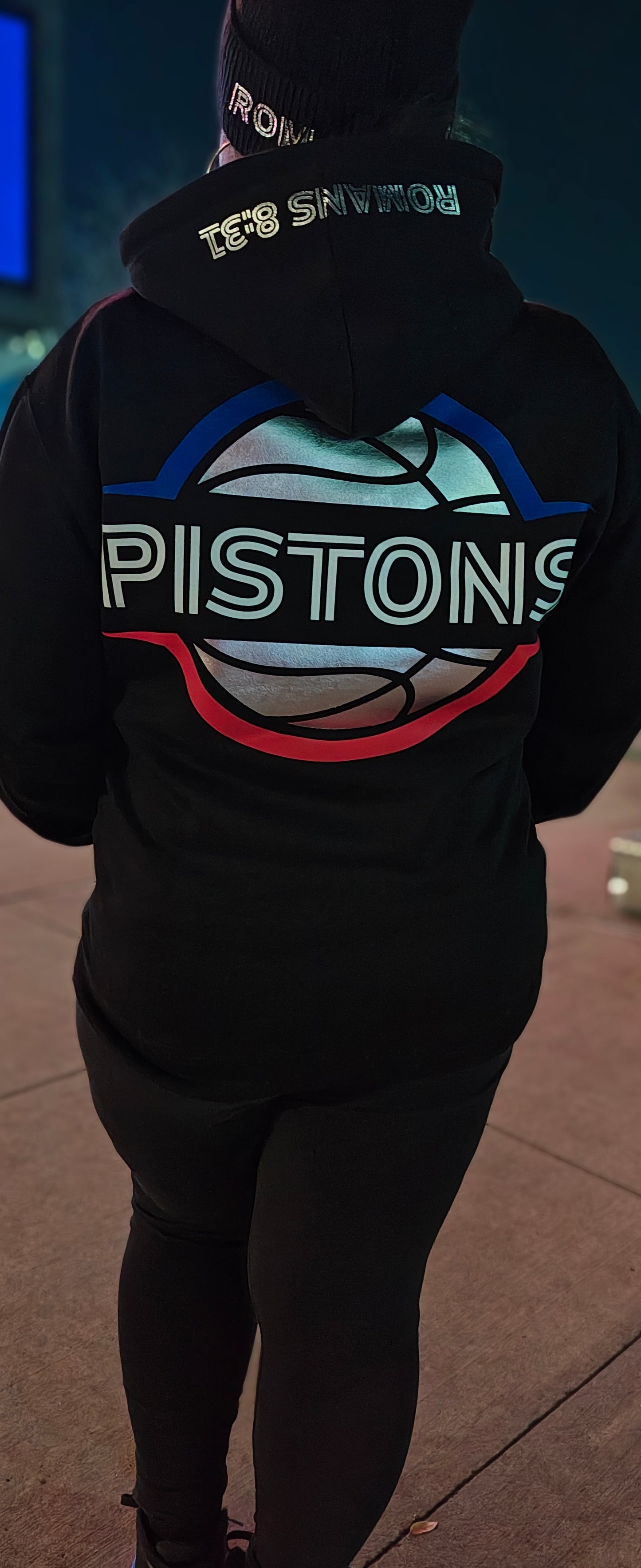 GOD x Teams Detroit Pistons Silver Metallic Premium Hoodie