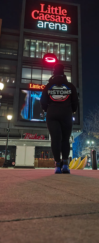 GOD x Teams Detroit Pistons Silver Metallic Premium Hoodie