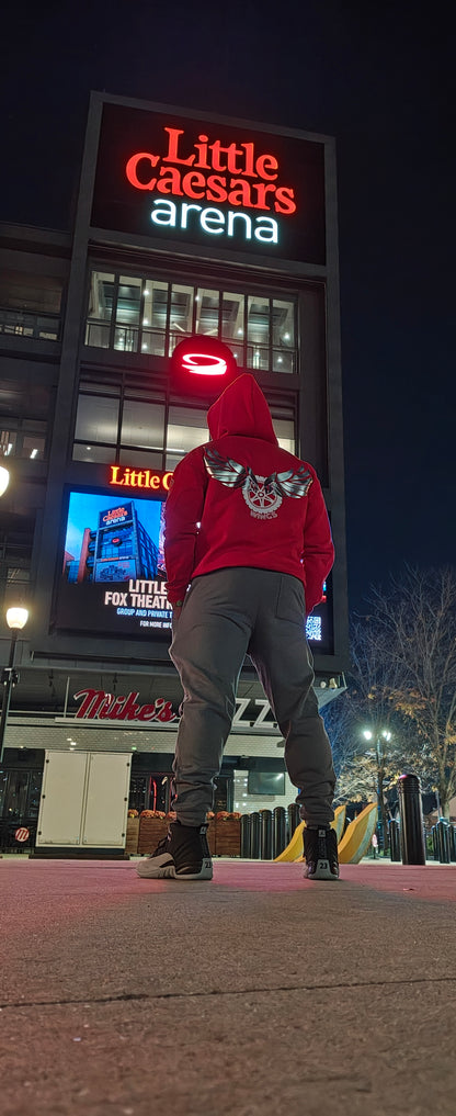 GOD x Teams Detroit Red Wings Silver Metallic Premium Hoodie
